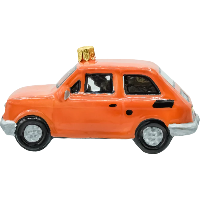 Szklana bombka figurka Fiat 126p Maluch profil