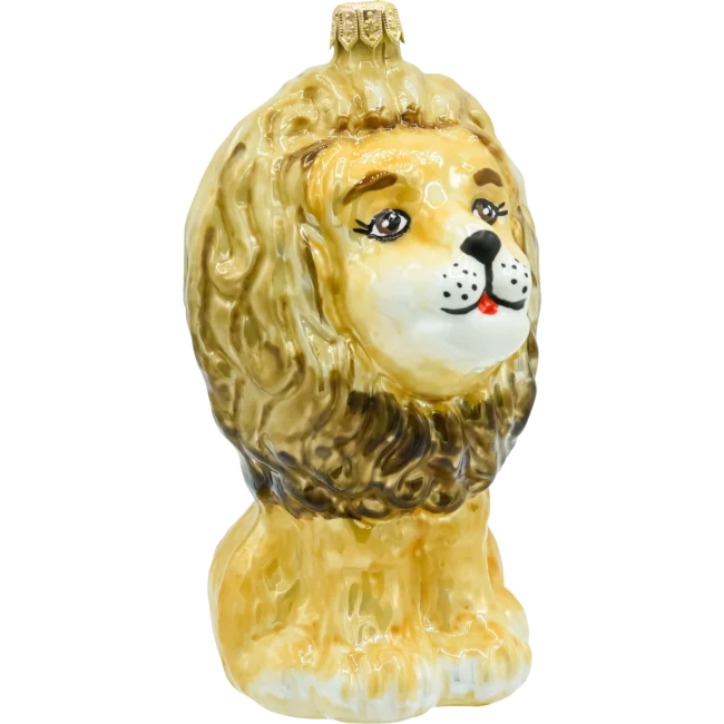 Szklana bombka figurka Lew bok