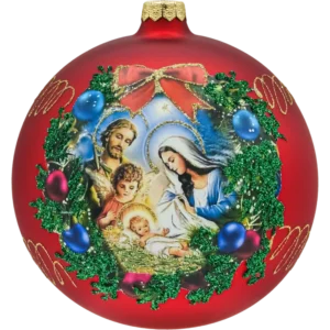 Bombka czerwona: Święta Rodzina