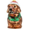 Szklana bombka figurka Jamnik w czapce Mikołaja front