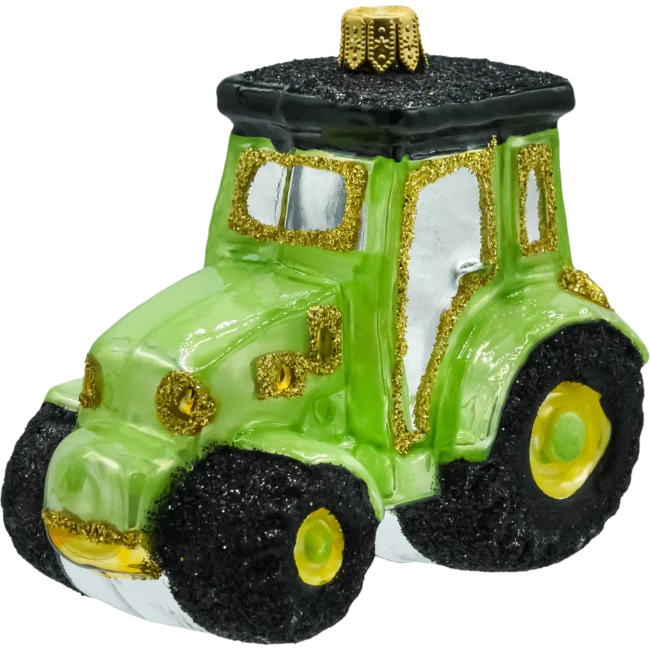 Szklana bombka figurka Traktor: zielony front