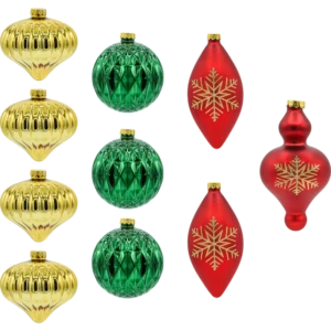 Zestaw szklanych bombek Szklane bombki: tradycyjny zestaw kolorów
