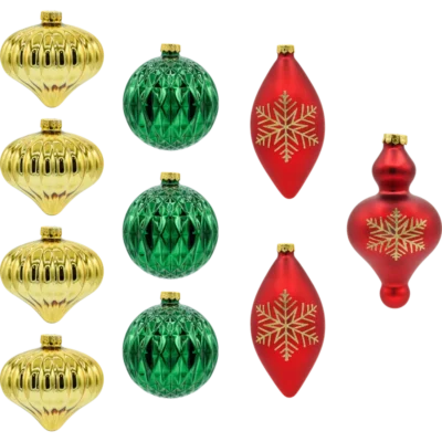 Zestaw szklanych bombek Szklane bombki: tradycyjny zestaw kolorów
