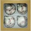 Bombki okrągłe białe: czerwono-zielony ornament opakowanie