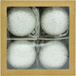 Zestaw bombek szklanych okrągłych Bombki śnieżki duże: zestaw opakowanie