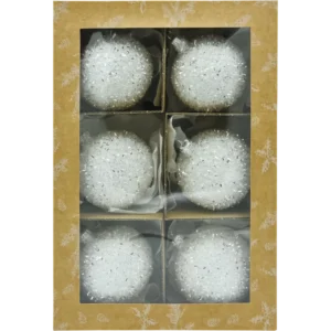 Zestaw bombek szklanych okrągłych Bombki śnieżki średnie: zestaw opakowanie