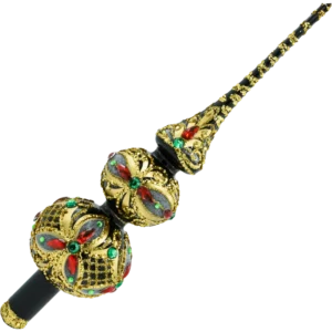 Szklany Czubek na choinkę: czarno-złoty