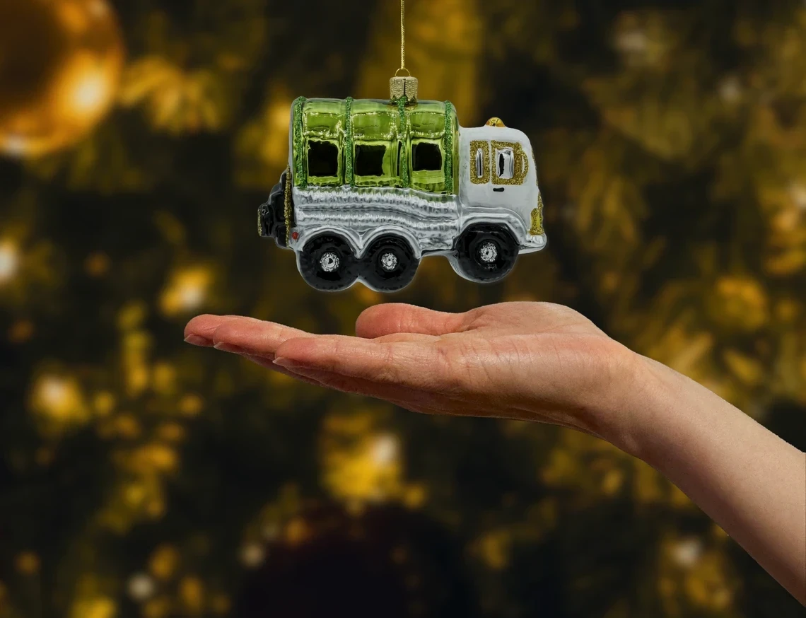 Bombka szklana Ciężarówka cysterna realne zdjęcie