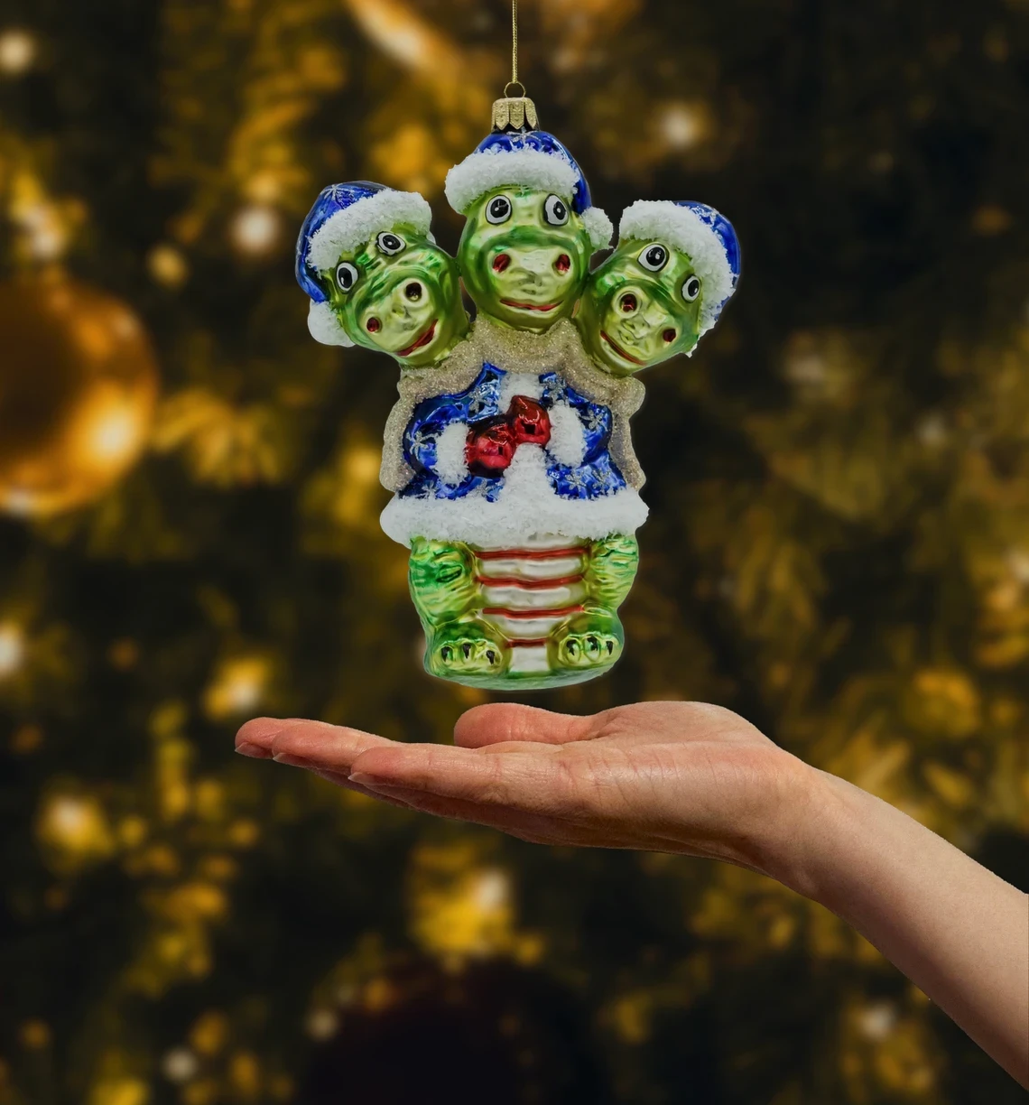 Bombka szklana Smok trzygłowy realne zdjęcie