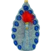 Bombka szklana figurka Paw z piórami: Blue Glamour