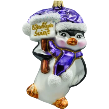 Pingwin w czapce Świętego Mikołaja