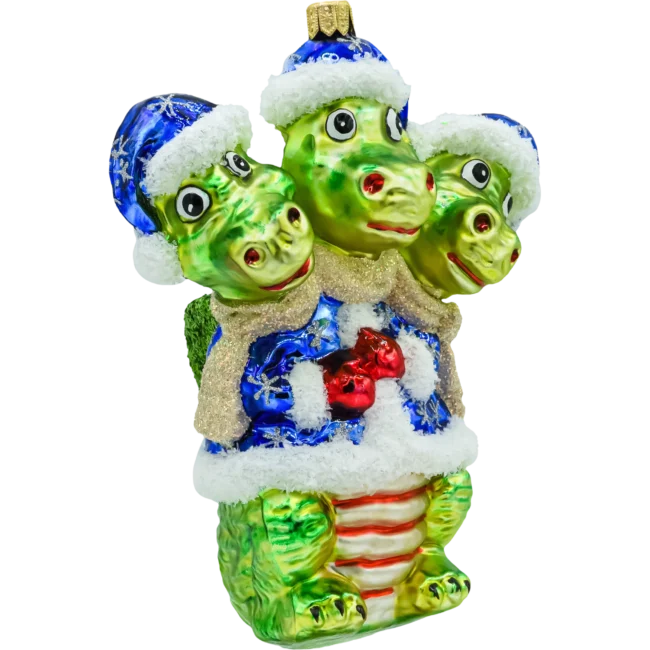 Bombka szklana figurka Smok trzygłowy bok