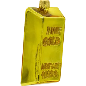 Bombka szklana figurka Sztabka złota