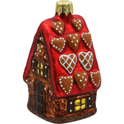 Bombka szklana choinkowa figurka Domek z piernika drugi bok