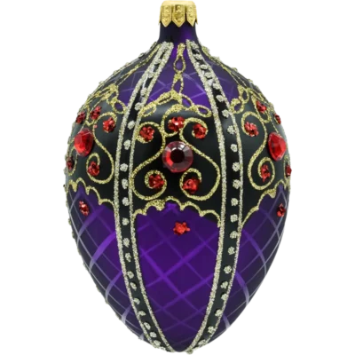 Bombka szklana choinkowa Ekskluzywne Jajo Faberge: czarno-purpurowe