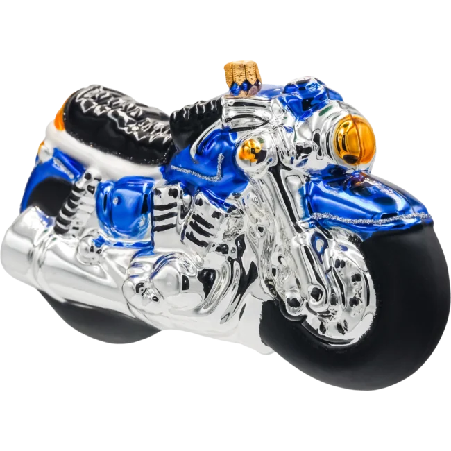 Bombka szklana choinkowa figurka Motocykl: Niebieski