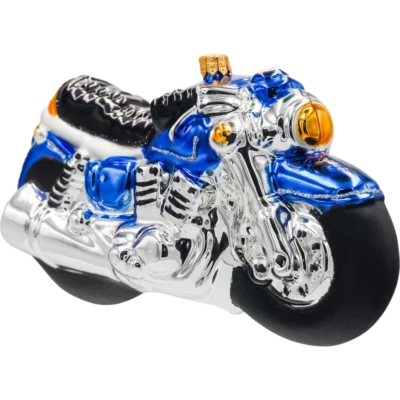 Bombka szklana choinkowa figurka Motocykl: Niebieski