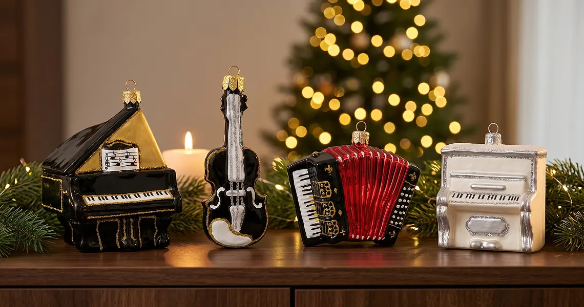 Prezent dla muzyka – szklana bombka z instrumentem
