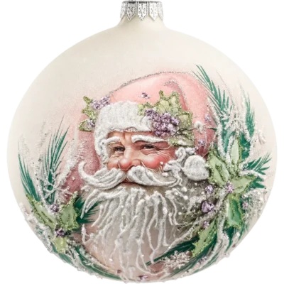 Bombka szklana na zamówienie Święty Mikołaj metodą Decoupage